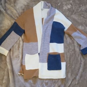 Color Block Cardigan NWOT